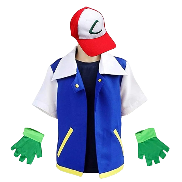 Costum Pokemon Ash Costum Cosplay Pokemon Ash Adult Costum Carnaval Costum Halloween L