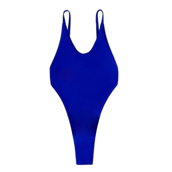 Costume de baie întregi pentru femei cu decupaje și bretele ajustabile din poliester elastan monokini pentru plajă și înot albastru S