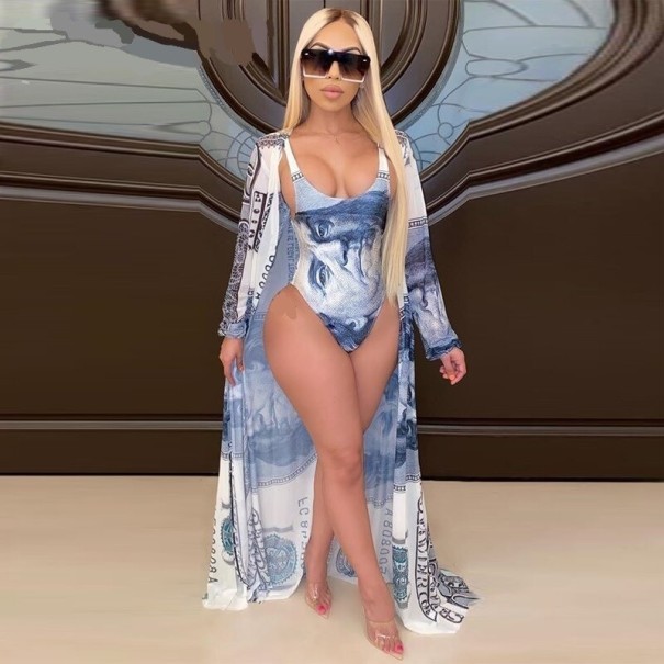 Costume de baie și cuvertură de pat pentru femei P1111 albastru L