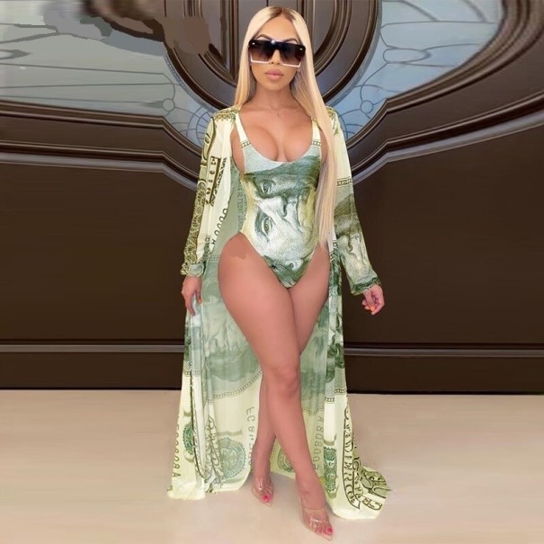 Costume de baie și cuvertură de pat pentru femei P1111 galben XXL