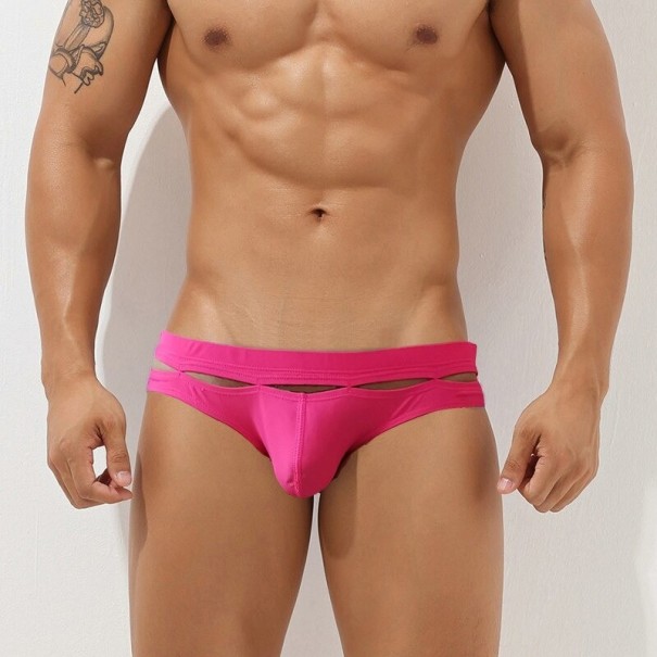 Costumi da bagno da uomo con fori F927 rosa scuro L