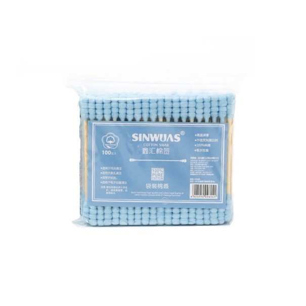 Cotonetes Duplos Descartáveis 100 un V210 azul