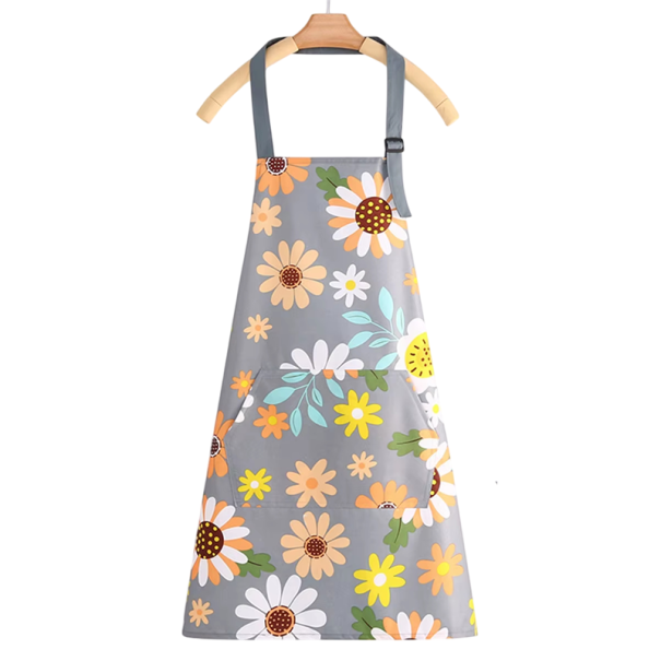 Cotton Canvas Unisex Kitchen Apron 72 cm Light Sunflower Breathable Waterproof PVC Fashionable Cooking Apron 1