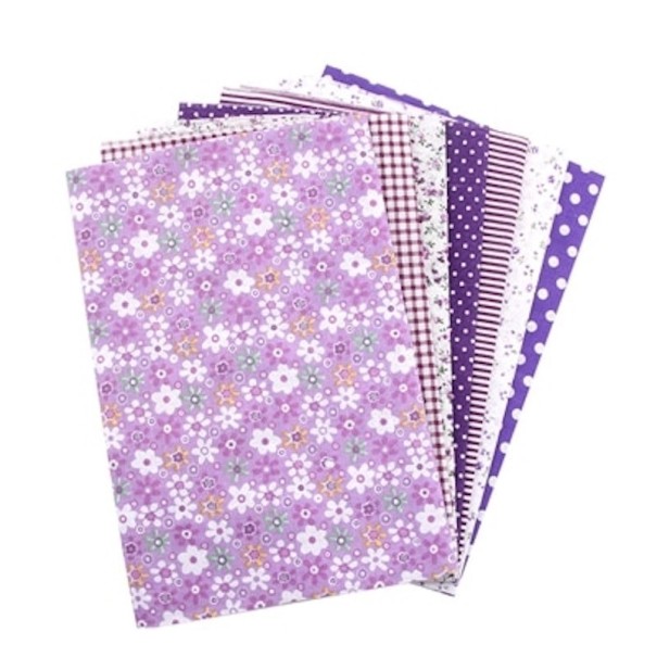Cotton Fabric for Making Masks 7 pcs purple