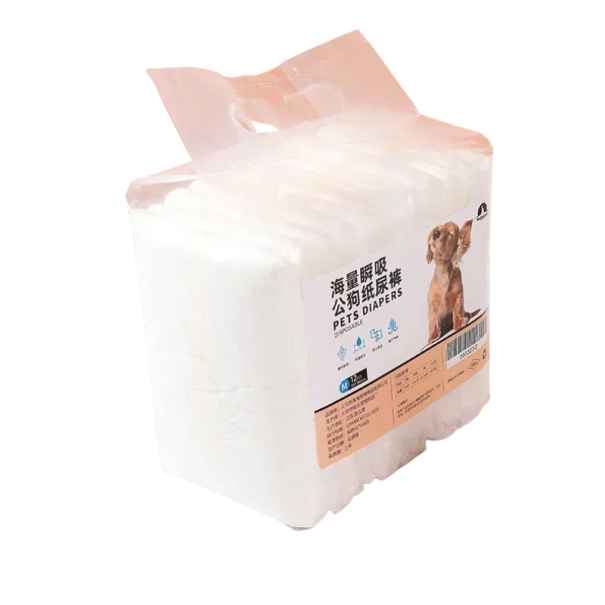 Couches pour chiens 12 pcs Taille M 4-8 kg Couches jetables absorbantes pour petits chiens Couches hygiéniques de protection pour les chaleurs 1