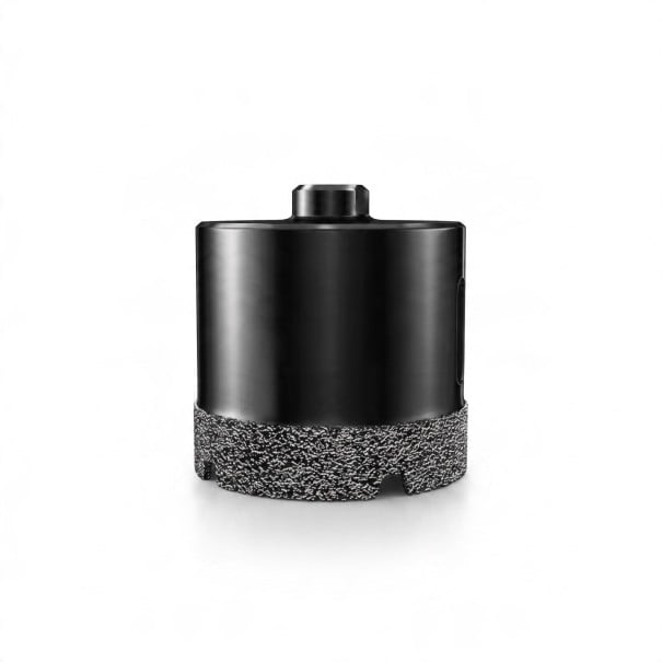 Couronne de forage diamantée 65 mm avec filetage M10 pour meuleuse d'angle Diamant soudé Noir Forage à sec dans le carrelage, le marbre, le granit 1