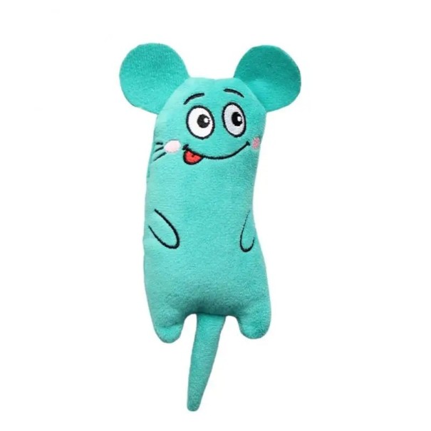 Coussin Catnip Coussin pour chats en forme de souris 16 x 5,5 cm Jouet mignon pour chats Jouet à mâcher en peluche Coussin à mâcher pour chats vert