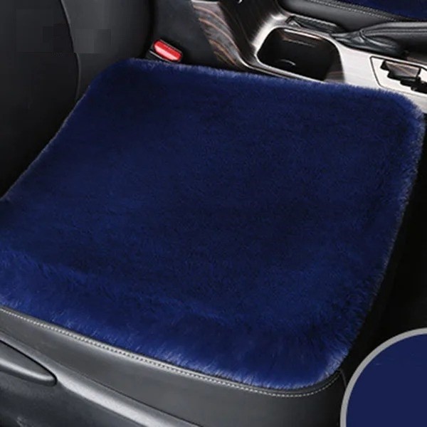 Coussin de siège auto Coussin en peluche pour siège de voiture Housse de siège auto chaude bleu