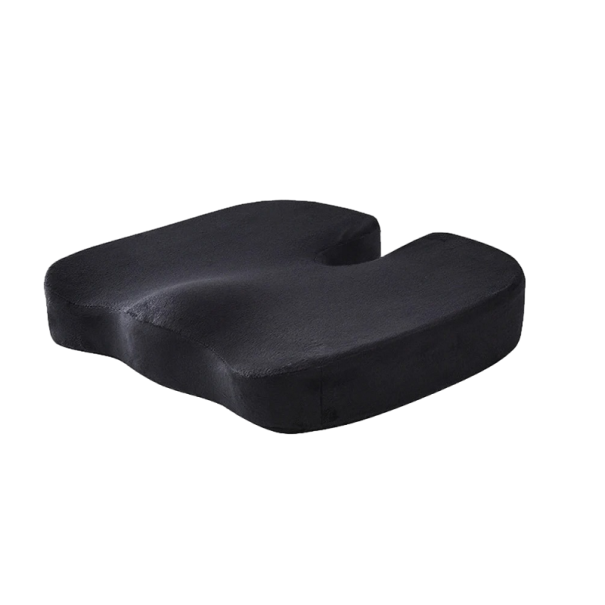 Coussin de siège en mousse à mémoire de forme Coussin de siège en mousse à mémoire de forme Housse en velours Pour le soutien des hanches Coussin de massage 45 x 35 x 7 cm noir
