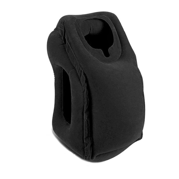 Coussin de voyage gonflable pour le soutien du cou et de la tête noir