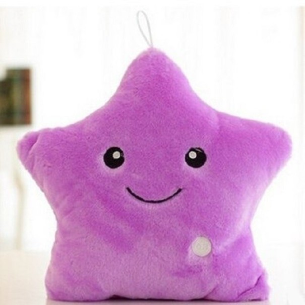 Coussin lumineux en forme d'étoile violet