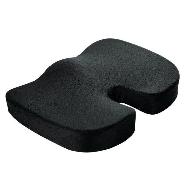 Coussin orthopédique en peluche en mousse à mémoire de forme noir