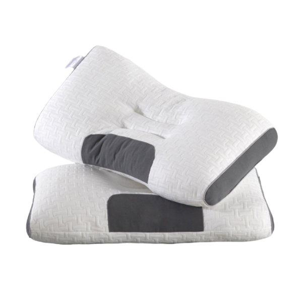 Coussin orthopédique pour le cou Coussin doux de soutien avec design ergonomique Coussin respirant hypoallergénique avec housse amovible 48 x 74 cm gris