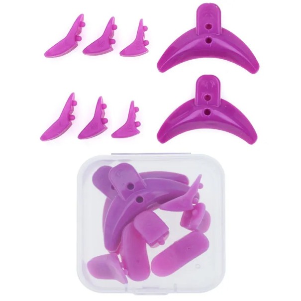 Coussins en silicone pour cils 1 paire 3 tailles Contre la chute des cils Barre permanente Écarteur antidérapant Outil réutilisable violet