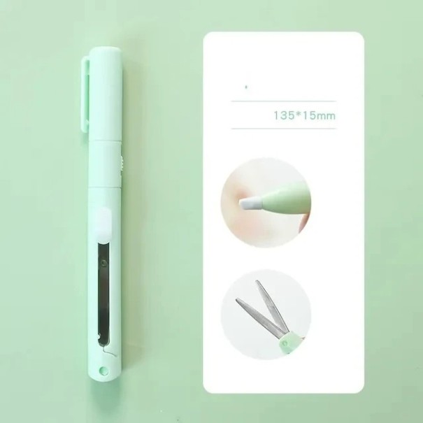 Couteau de découpe en céramique 2 en 1 avec ciseaux Outil de découpe de papier multifonction couleur Morandi Couteau à papier scolaire DIY création 14 cm vert