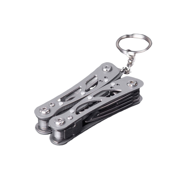 Couteau de poche multifonction 14 en 1 argenté 11 cm