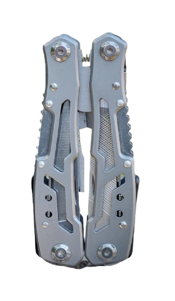 Couteau de poche multifonction 14 en 1 argenté 15,5 cm