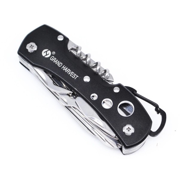 Couteau multifonction de poche J909 noir-argent