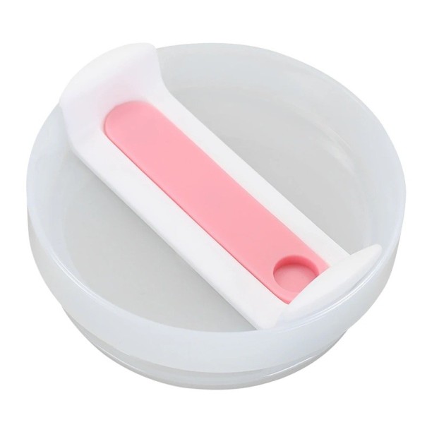 Couvercle de remplacement pour Stanley Cup 10 x 4 cm Couvercle en plastique avec joint en silicone Couvercle résistant aux éclaboussures Couvercle avec ouverture pour paille Tasse isotherme rose clair
