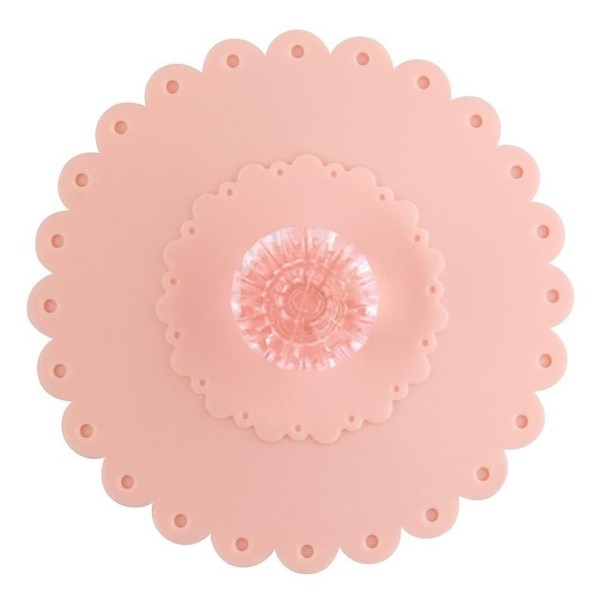 Couvercle de tasse avec cristal rose clair