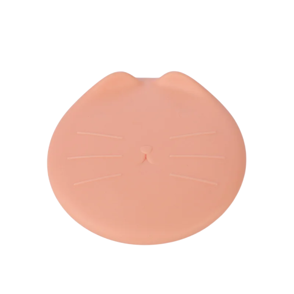 Couvercle en silicone pour boîte de 6,5 / 7,5 / 8,5 cm Couvercle universel avec motif de chat Couvercle hermétique réutilisable pour nourriture rose