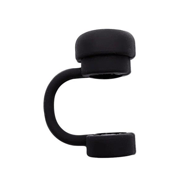 Couvercle en silicone pour paille 12 x 65 x 10 mm Protection de paille Fermeture hygiénique Réutilisable Couvercle de paille de voyage noir