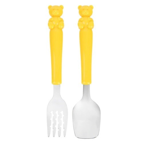 Couverts colorés pour enfants - 2 pièces jaune