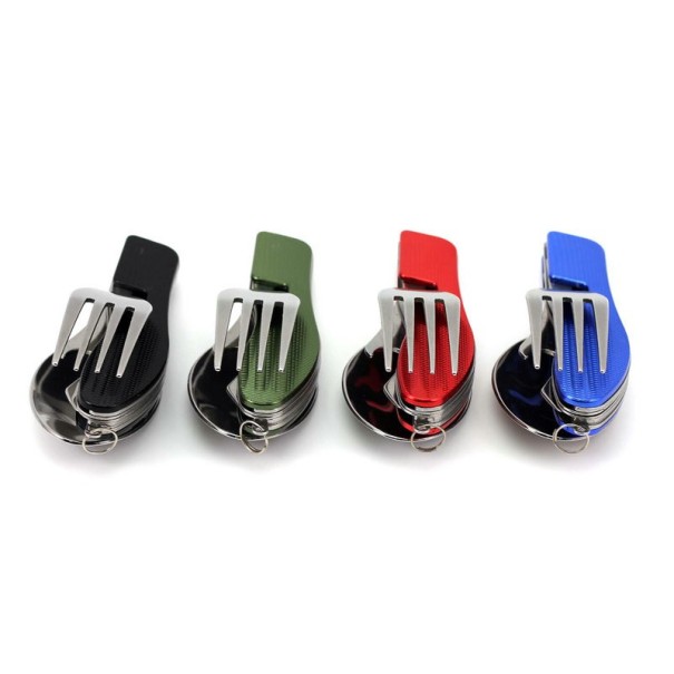 Couverts pliants multifonctionnels - 4 en 1 noir