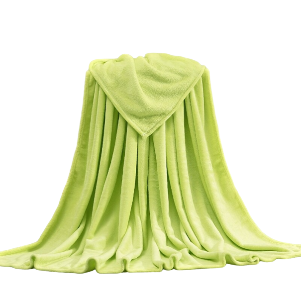 Couverture en flanelle chaude 200 x 230 cm vert clair