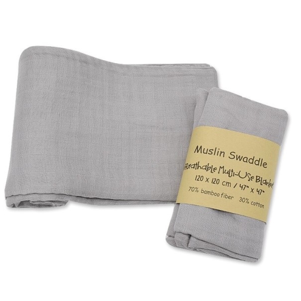 Couverture enveloppante pour bébé 120 x 120 cm E457 gris