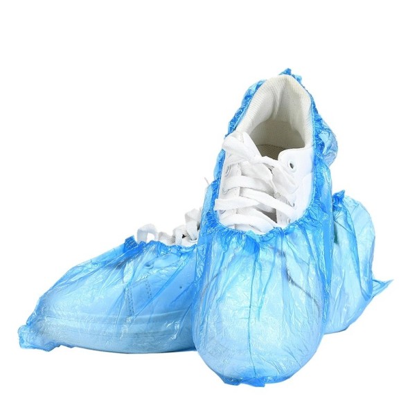 Couvre-chaussures jetables bleus 100 pcs Couvre-chaussures en plastique Protection hygiénique des chaussures Pour les ménages et le secteur 1