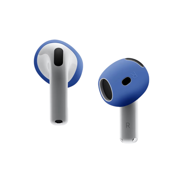 Couvre-silicone de protection pour AirPods 4ème génération Oreillettes Antidérapantes protège-oreilles 1 paire pour écouteurs Accessoires bleu