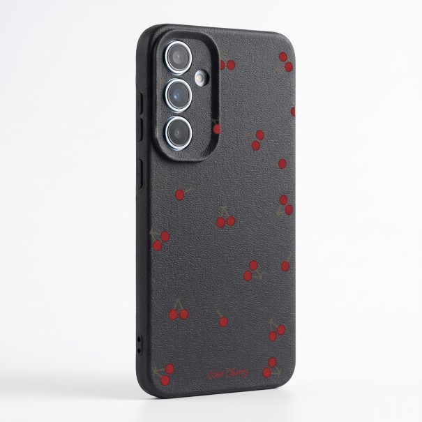Cover til Samsung Galaxy S25+ med kirsebærmotiv Silikonecover med kamerabeskyttelse Beskyttelsesskal til mobil Samsung S25 Plus Til hverdag sort
