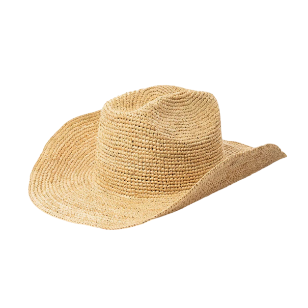 Cowboy Strohoed 56-58 cm Raffia Zomer Western Hoed Ademend Natuurlijke Materiaal Unisex Festival Accessoire beige