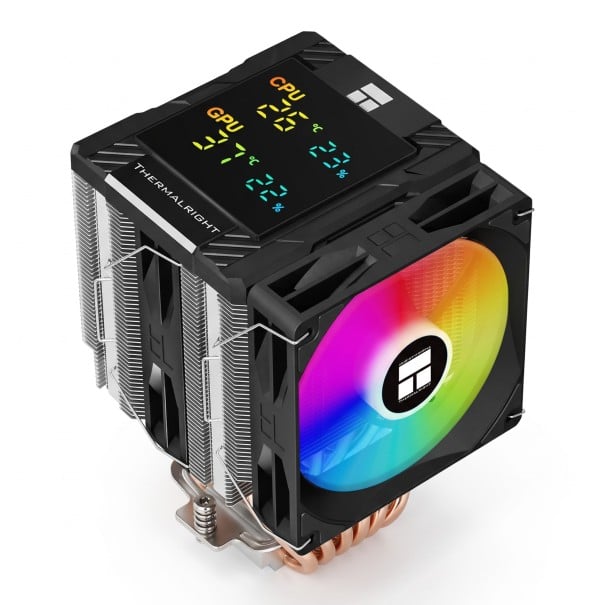 CPU Cooler Thermalright Peerless Assassin 120 Digital Digital Display 6 Heat Pipes 120 mm ARGB Black For Intel and AMD 1