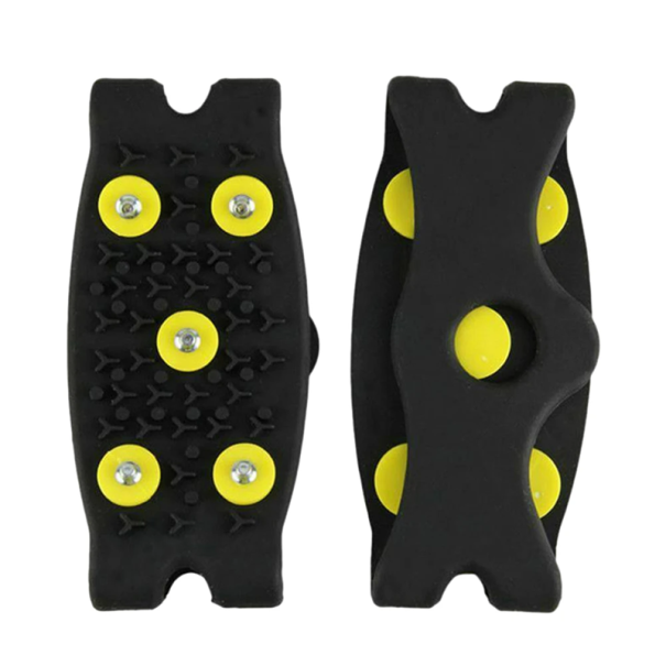 Crampons antideslizantes 1 par tamanho universal 26-45 TPE altamente elástico com pontas de aço para calçado de montanha amarelo