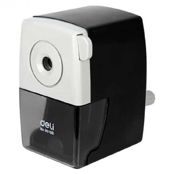 Crank Pencil Sharpener Rotary Sharpener for School or Office Desktop Mechanical Sharpener for Writing Instruments Pencil Sharpener 5.5 x 6.8 x 9 cm black
