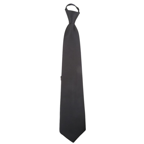 Cravată cu fermoar unisex prelegată 43,5 x 8 cm Cravată de culoare uni Cravată elegantă pentru bărbați și femei Ușor de prins Rapid de pus negru