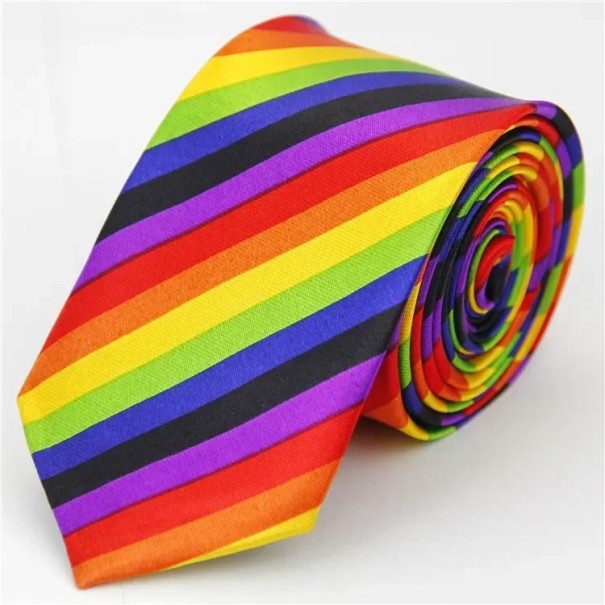 Cravată curcubeu subțire unisex 145 x 5 cm Cravată elegantă, colorată Cravată îngustă modernă Accesoriu de modă pentru bărbați și femei 1