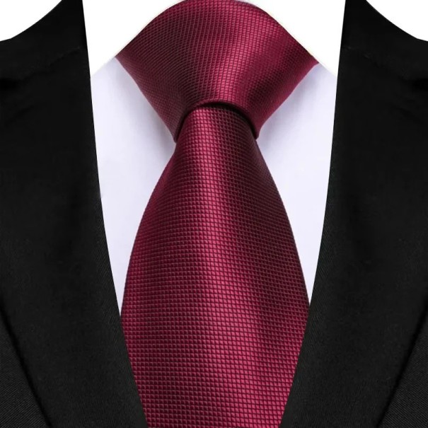 Cravată roșie matlasată pentru bărbați 145 x 8 cm Accesoriu elegant pentru bărbați Evenimente de afaceri și sociale Material de calitate Cravată elegantă 1