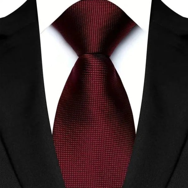 Cravată roșie matlasată pentru bărbați 145 x 8 cm Evenimente de afaceri și sociale Material de calitate Cravată elegantă Accesoriu elegant 1