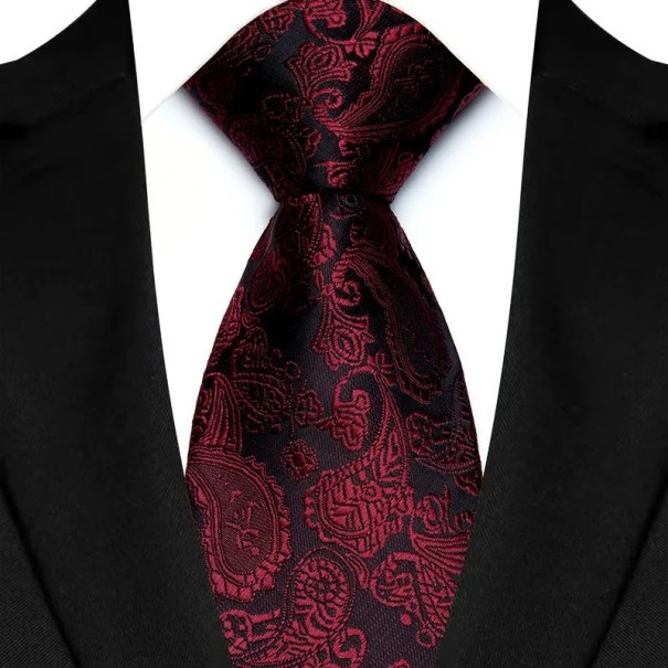 Cravată roșie pentru bărbați cu model distinctiv 145 x 8 cm Accesoriu elegant pentru bărbați Evenimente de afaceri și sociale Material de calitate Cravată elegantă 1