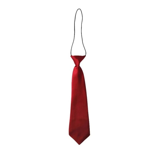 Cravata simpla pentru copii cu elastic la gat 27 x 6,5 cm Cravata formala prelegata pentru copii Accesoriu elegant pentru nunti, serbari si evenimente scolare roșu