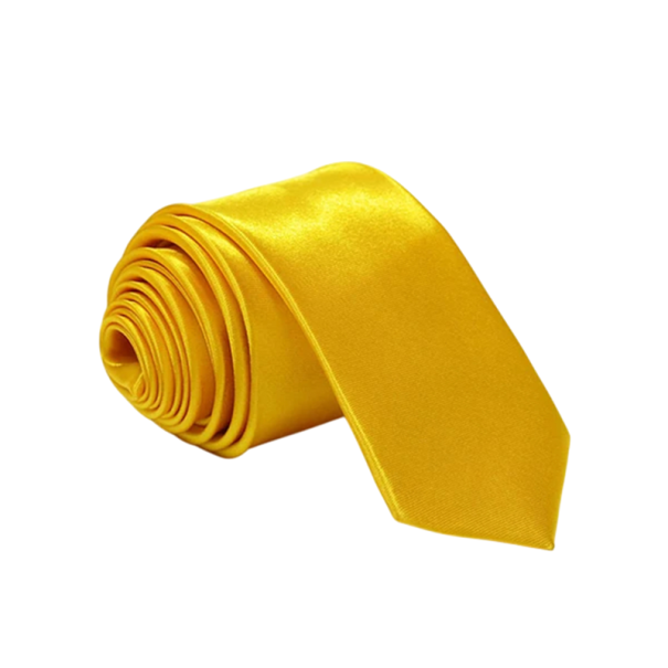Cravată subțire unisex 145 x 5 cm Ușor de spălat Cravată elegantă pentru bărbați și femei Accesoriu elegant pentru cămașă Formal și casual galben