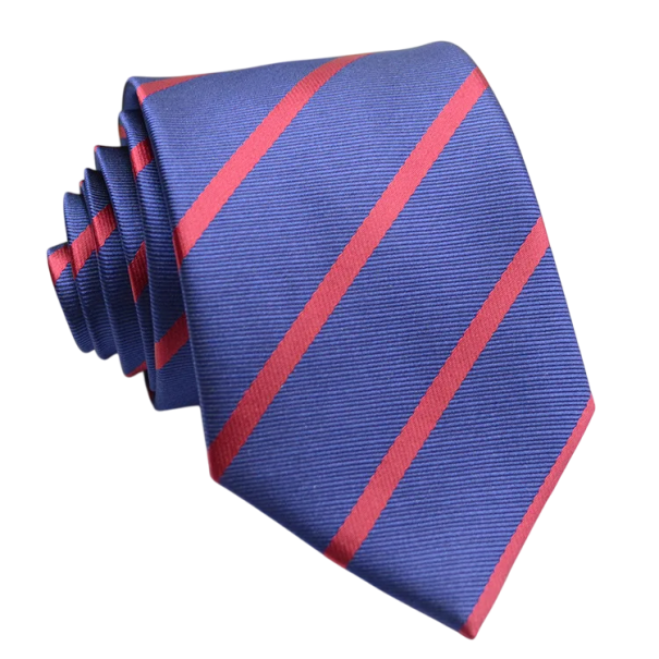 Cravate bleue à rayures rouges 146 x 8 cm Cravate pour homme élégante Style formel et décontracté Cravate classique pour costume Accessoire de mode 1