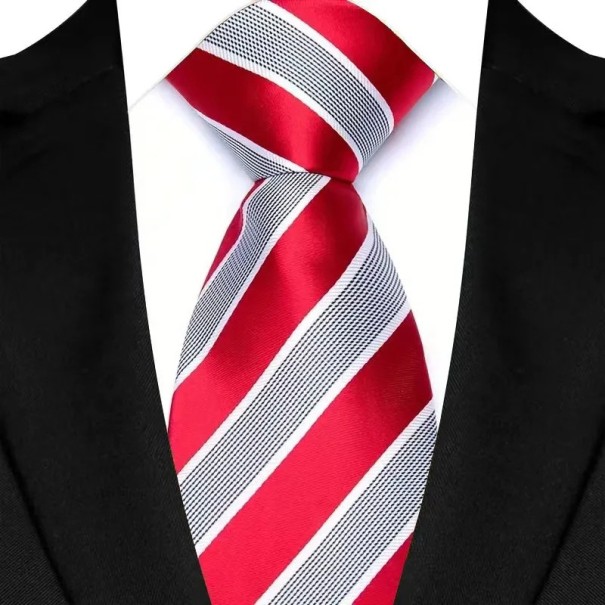 Cravate en soie rouge matelassée 145 x 8 cm Accessoire élégant Soie de qualité Événements professionnels et sociaux Cravate pour homme de luxe 1