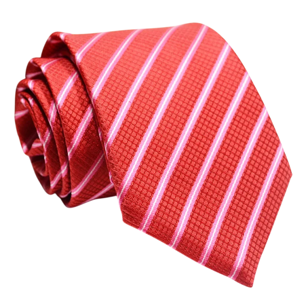 Cravate pour homme à rayures rouges 146 x 8 cm Cravate élégante pour les occasions formelles et quotidiennes Accessoire stylé pour chemise et costume 1