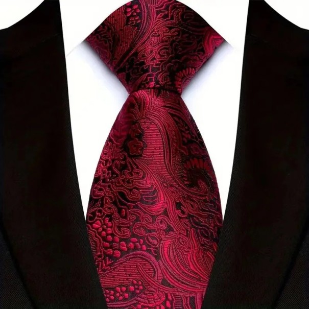 Cravate pour homme de luxe avec motif floral 145 x 8 cm Cravate en soie pour occasions formelles Accessoire élégant pour homme Cravate élégante 1