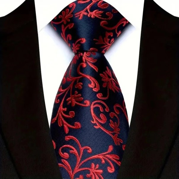 Cravate pour homme de luxe avec motifs 145 x 8 cm Cravate stylée pour hommes Matériau de qualité Idéale pour les événements sociaux Accessoire formel élégant 1
