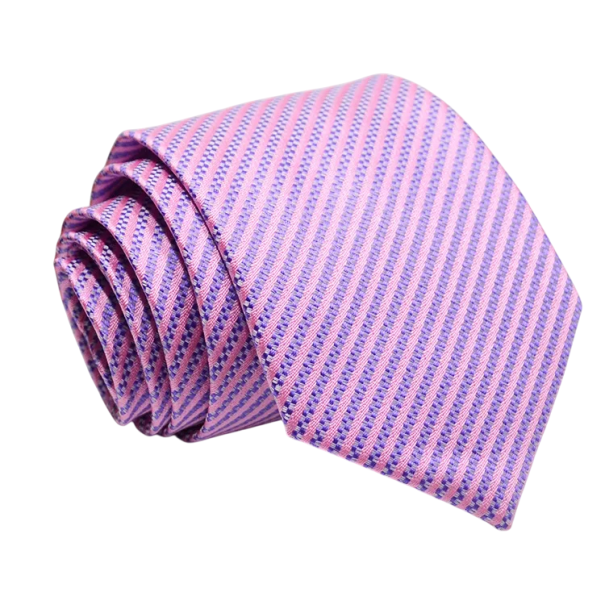 Cravate rayée rose 146 x 8 cm Cravate pour homme élégante pour les mariages, bals et réunions professionnelles Accessoire stylé pour chemise et costume 1